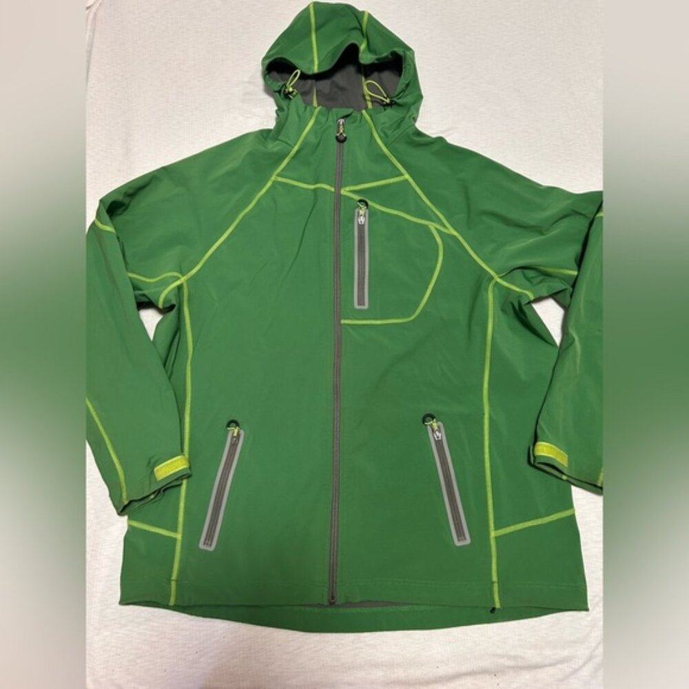 Duluth Trading Softshell Jacket‎ Hooded Mens Extra Large Tall Full Zip Green